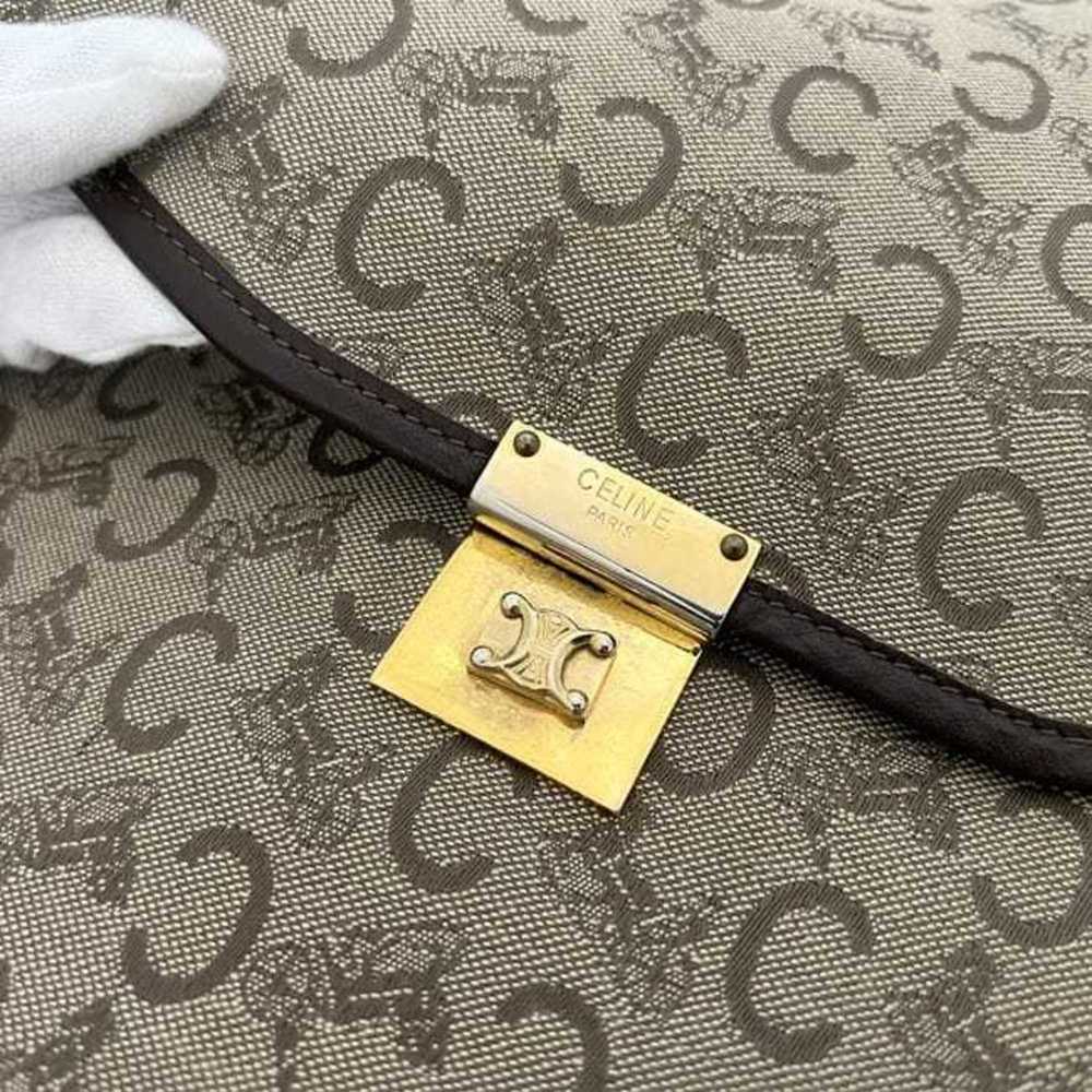 Celine clutch bag ec-24121 beige brown C Macadam canvas leather CELINE metal ... - Picture 8 of 11